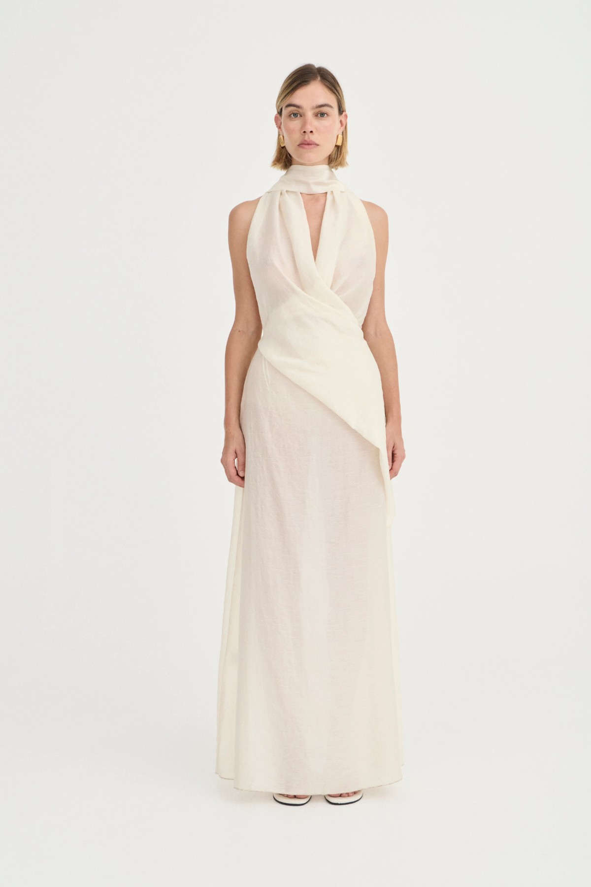 Solaqua - Antonella Dress Ivory Leaf
