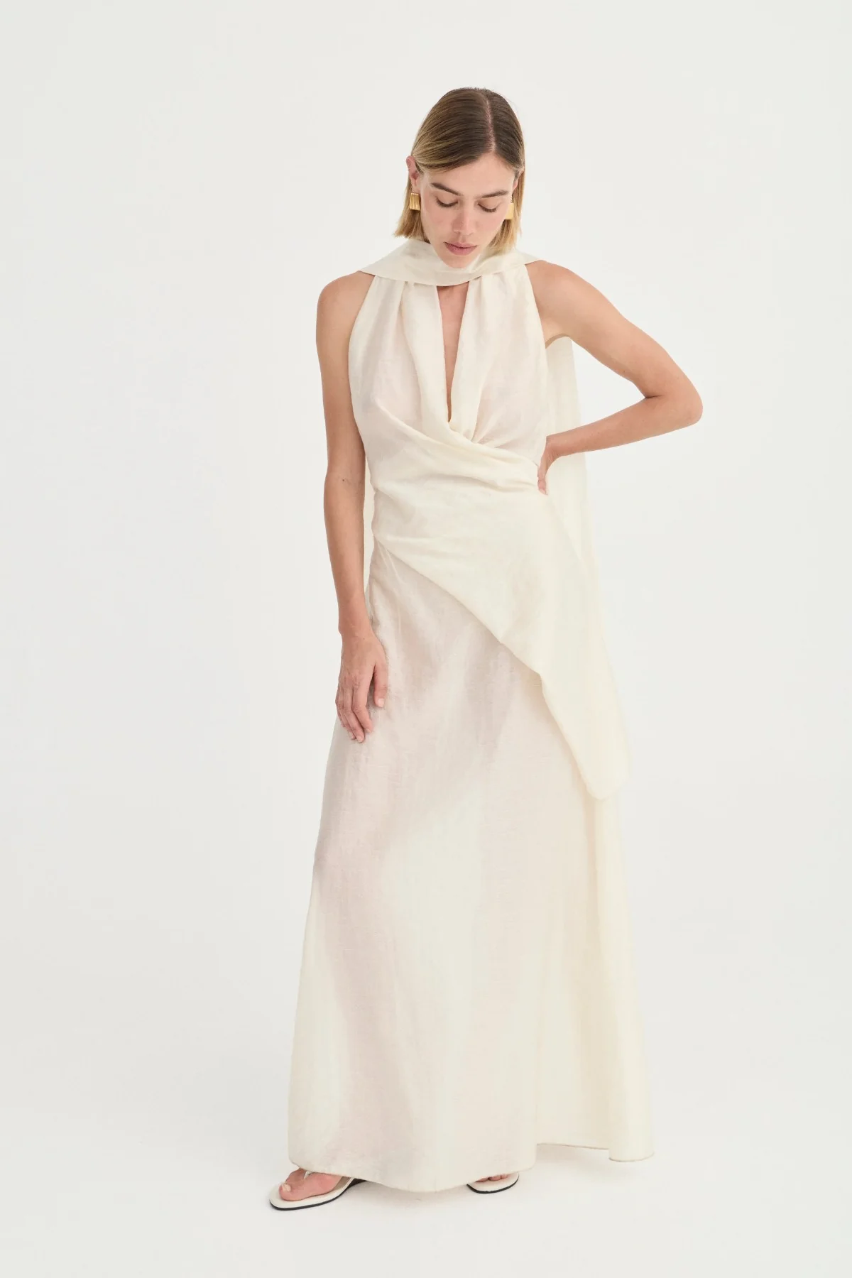 Solaqua - Antonella Dress Ivory Leaf