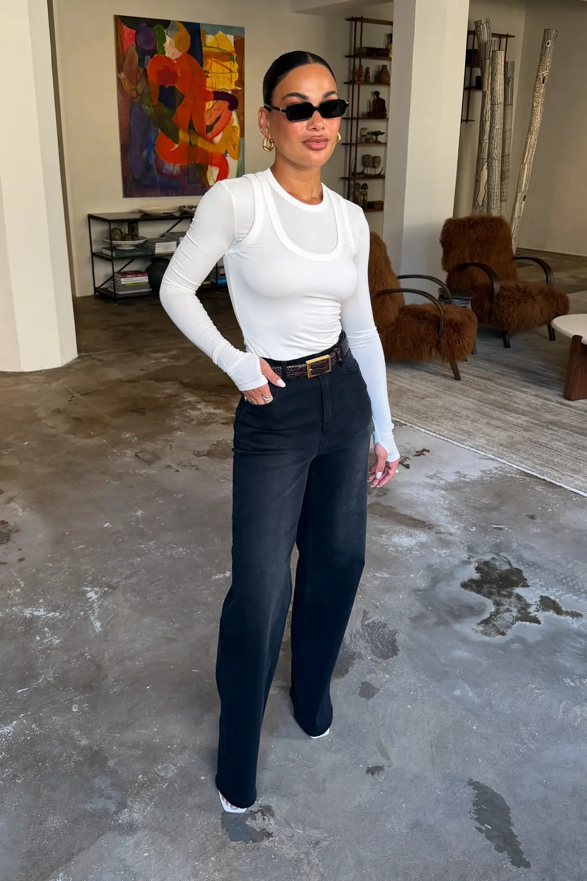 Sneaky Link - Celine High Rise Stretch Jean Black Wash